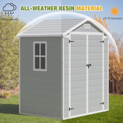 Compact gray resin shed with floor — photo 5