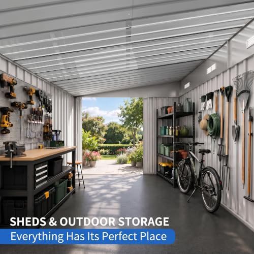 Large black metal garden storage shed — photo 4