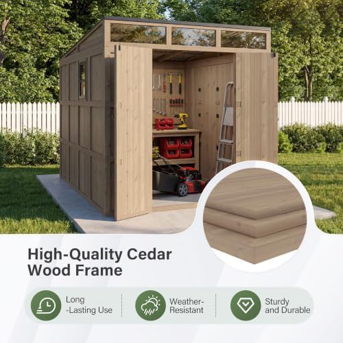 Wood storage shed with steel roof — photo 4