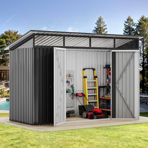 Dark gray metal bicycle storage shelter — photo 3