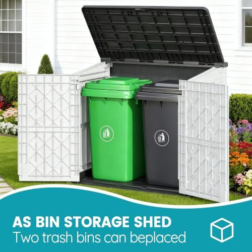 Horizontal Garden Tool Storage Cabinet with Lockable Doors — photo 4