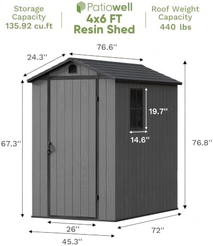 Dark gray resin shed with floor base — photo 4