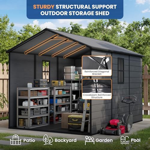Dark gray resin large storage shed — photo 3