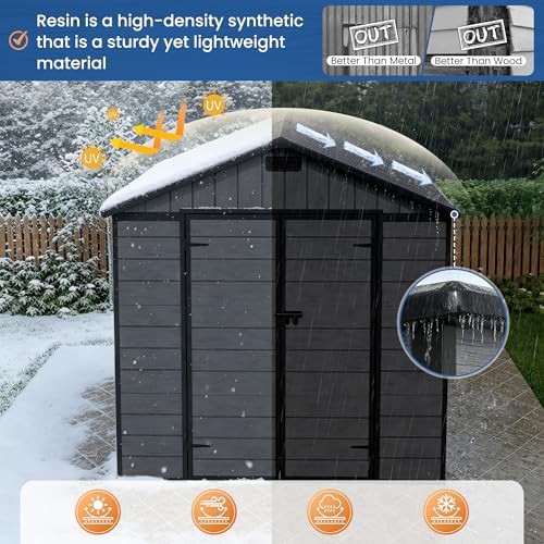 Dark gray resin large storage shed — photo 5
