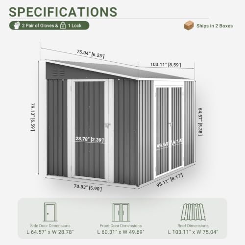 Eight by six lean-to metal shed — photo 3