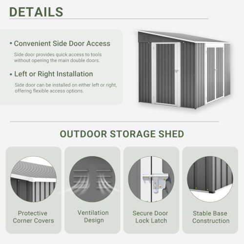 Eight by six lean-to metal shed — photo 5