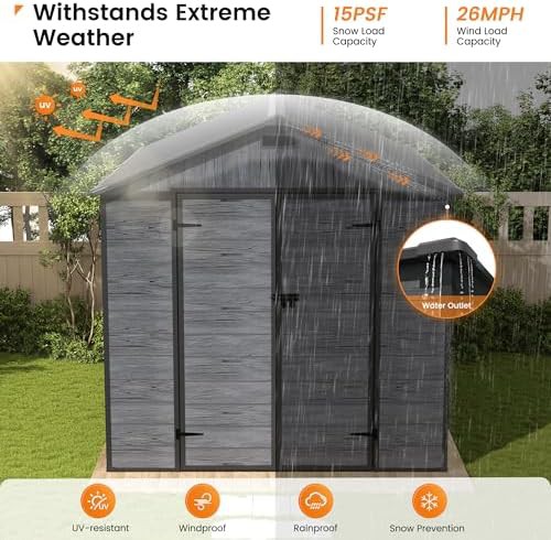 Large Resin Outdoor Shed with Floor — photo 3