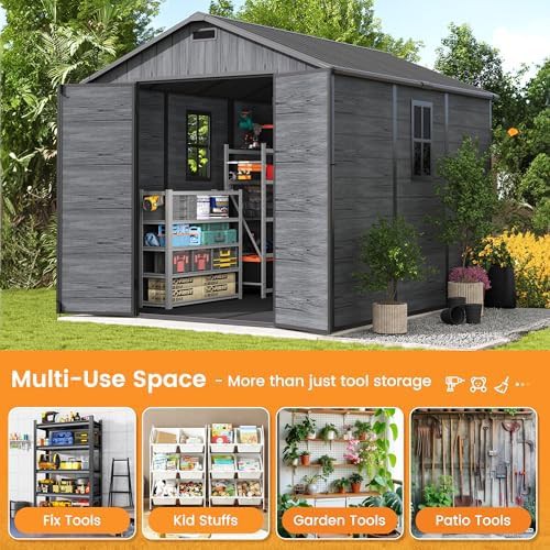 Large Resin Outdoor Shed with Floor — photo 5