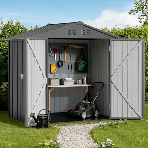 Galvanized steel outdoor storage with lockable doors