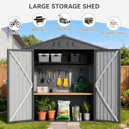 Galvanized steel outdoor storage with lockable doors — photo 3
