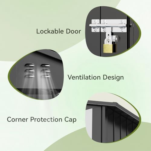 Compact metal garden tool house with locks — photo 4