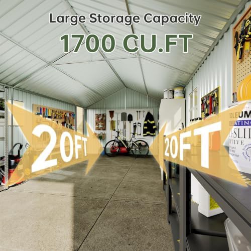 Large metal garage shed with side windows — photo 4