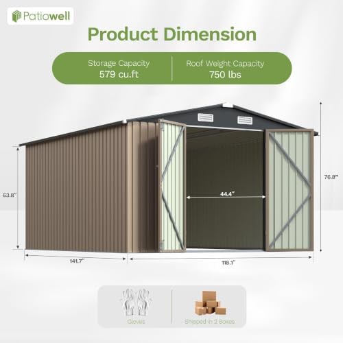 Brown sloped roof outdoor storage shed — photo 5