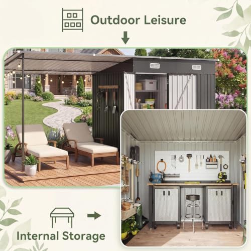 Outdoor lean to shed and hardtop gazebo combo — photo 5