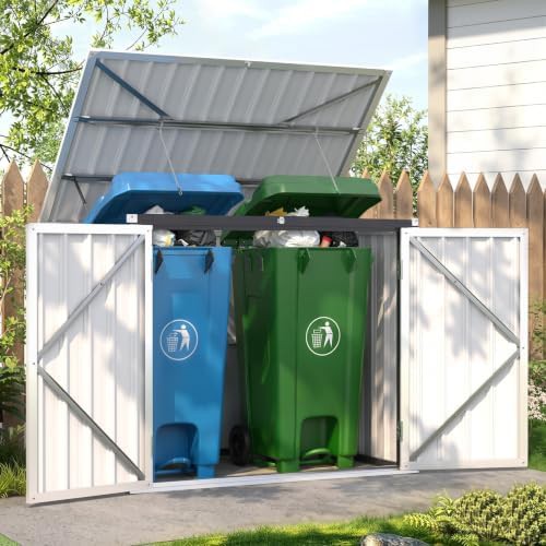 Horizontal waterproof trash bin enclosure
