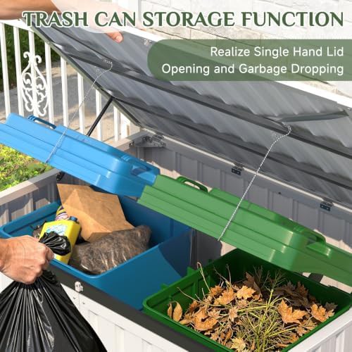 Horizontal waterproof trash bin enclosure — photo 3