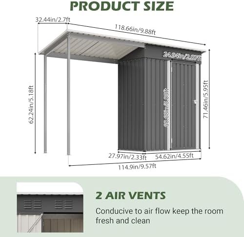 Metal Lean To Shed with Pergola Combo — photo 3