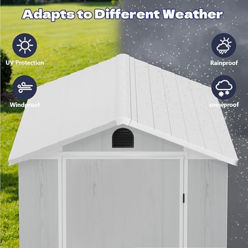 Light gray plastic shed with floor 4x8 — photo 3