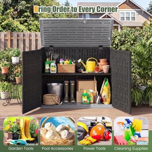 Black horizontal resin storage cabinet — photo 4