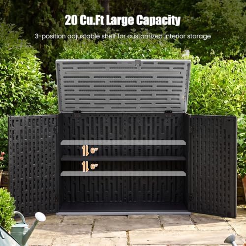 Black horizontal resin storage cabinet — photo 5