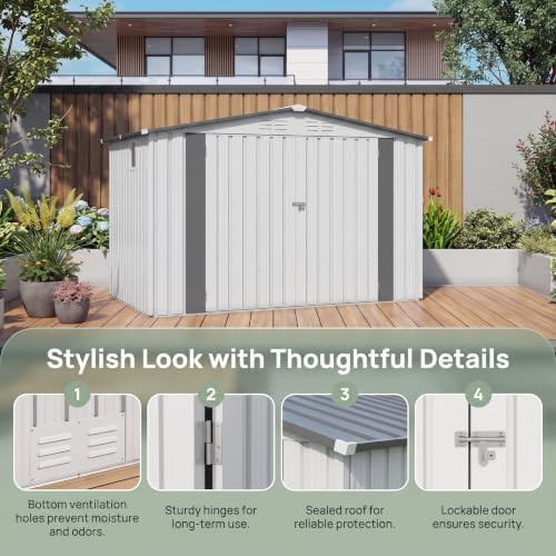 White and gray metal garden shed — photo 3