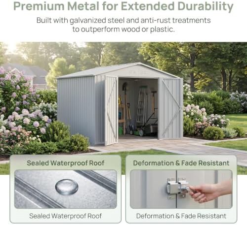 White and gray metal garden shed — photo 4