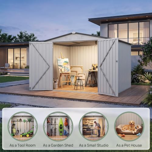 White and gray metal garden shed — photo 5