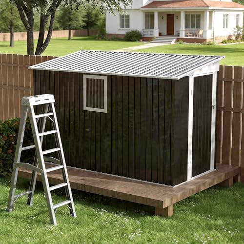 Dark Gray Metal Lean-to Bike Shed — photo 5