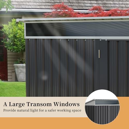 Metal lawn mower storage shed with window — photo 4