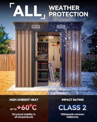 Compact Metal Shed with Lockable Doors — photo 3