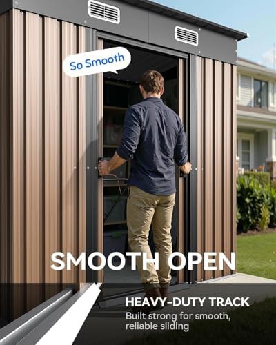 Compact Metal Shed with Lockable Doors — photo 4