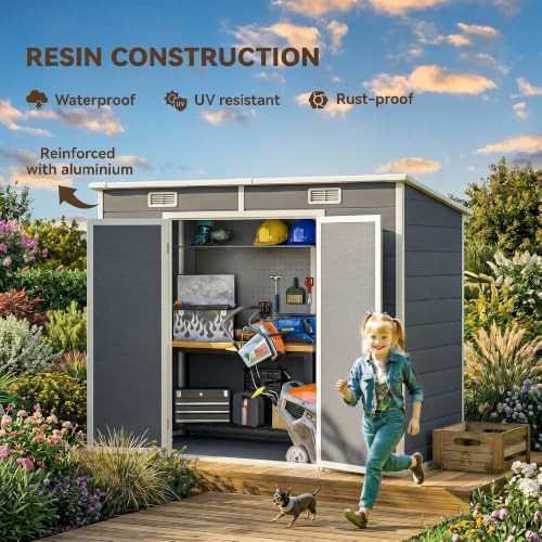 Gray resin eight by four storage shed — photo 4