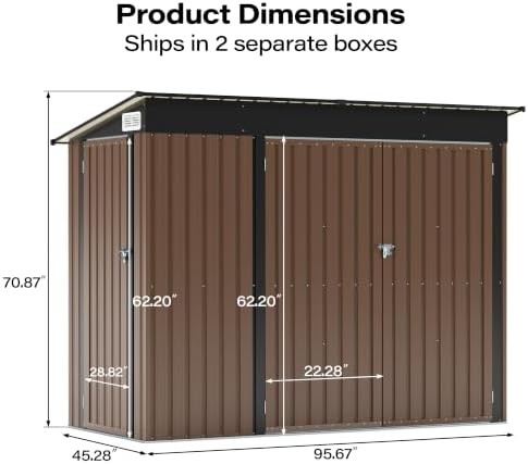 Wide brown metal shed with sloped roof — photo 4