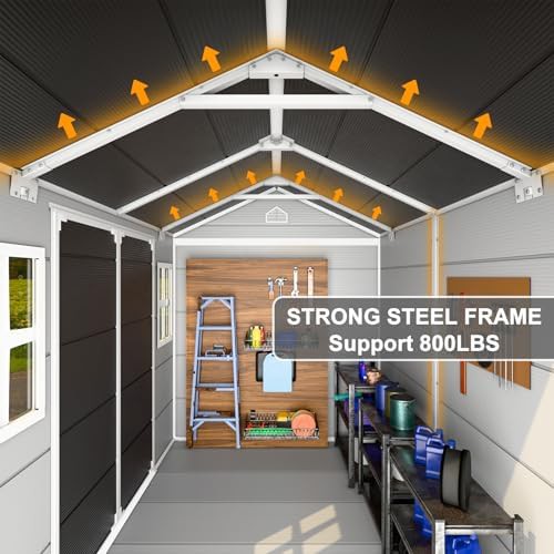 Gray Resin Storage Shed with Floor Panel — photo 4
