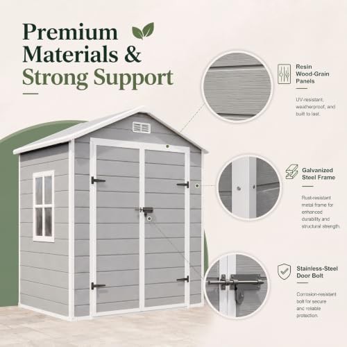 Compact Resin Bike Shed with Double Doors — photo 3