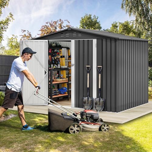Large metal bike and tool shed — photo 3