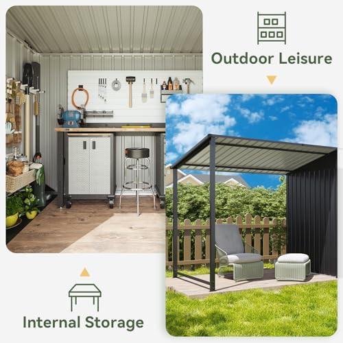 Black lean-to shed and hardtop gazebo — photo 4