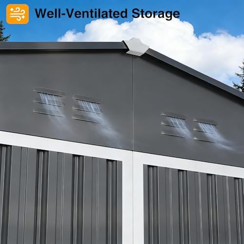 Large metal storage shed with sloped roof — photo 4