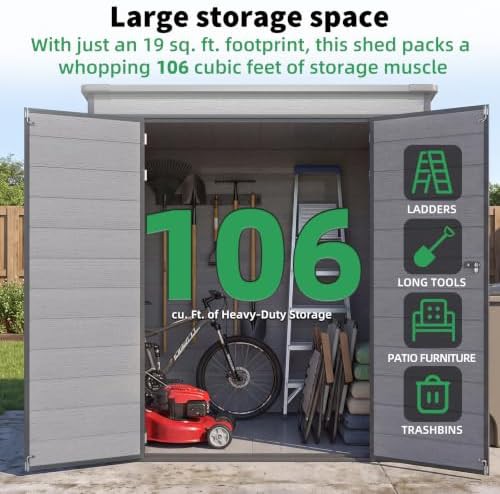 Compact resin lean to plastic storage shed — photo 4