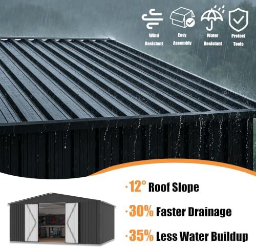 Large Black Metal Shed 14x12 — photo 5