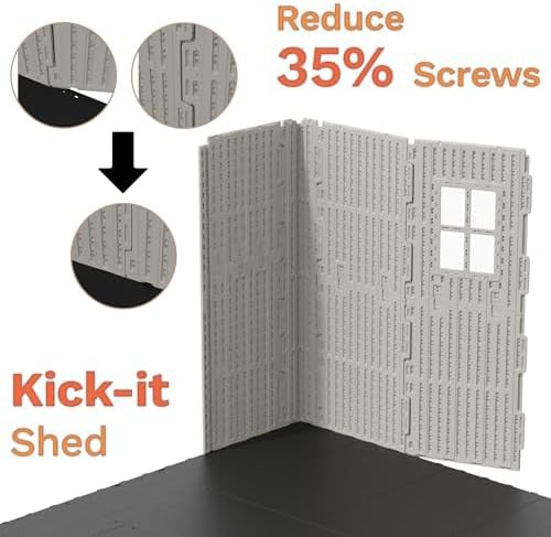 Beige resin outdoor storage shed 10x10 ft — photo 3