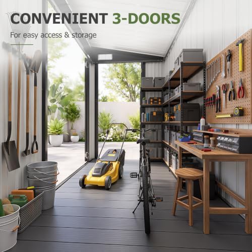 Lawn mower shed with three lockable doors — photo 4