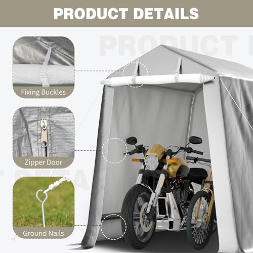 Gray fabric bike and tool storage tent — photo 3