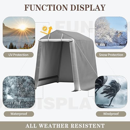 Gray fabric bike and tool storage tent — photo 4