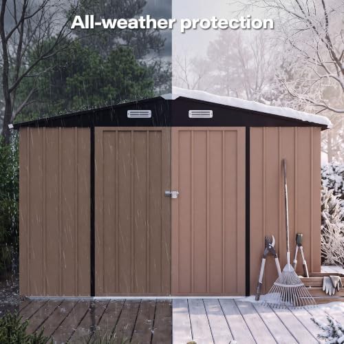 Steel storage shed with windows and gable roof — photo 4