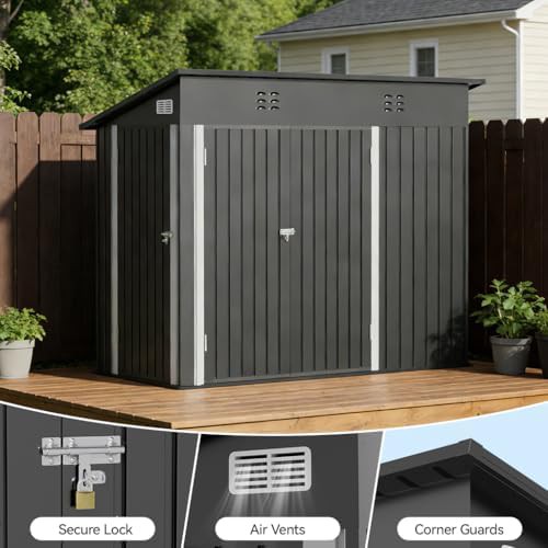 Sloping roof metal shed for bike storage — photo 3