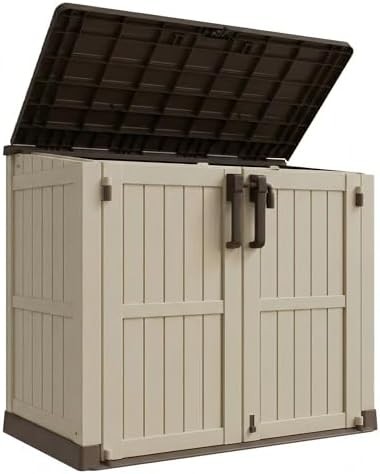 Brown waterproof outdoor storage shed cabinet