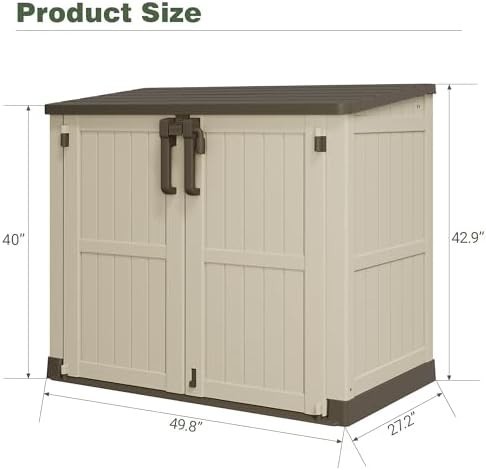 Brown waterproof outdoor storage shed cabinet — photo 5