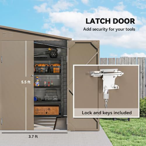 Brown steel lean-to storage shed nine feet — photo 5