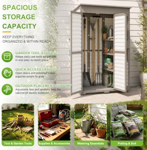 White Weatherproof Patio Storage Shed — photo 3